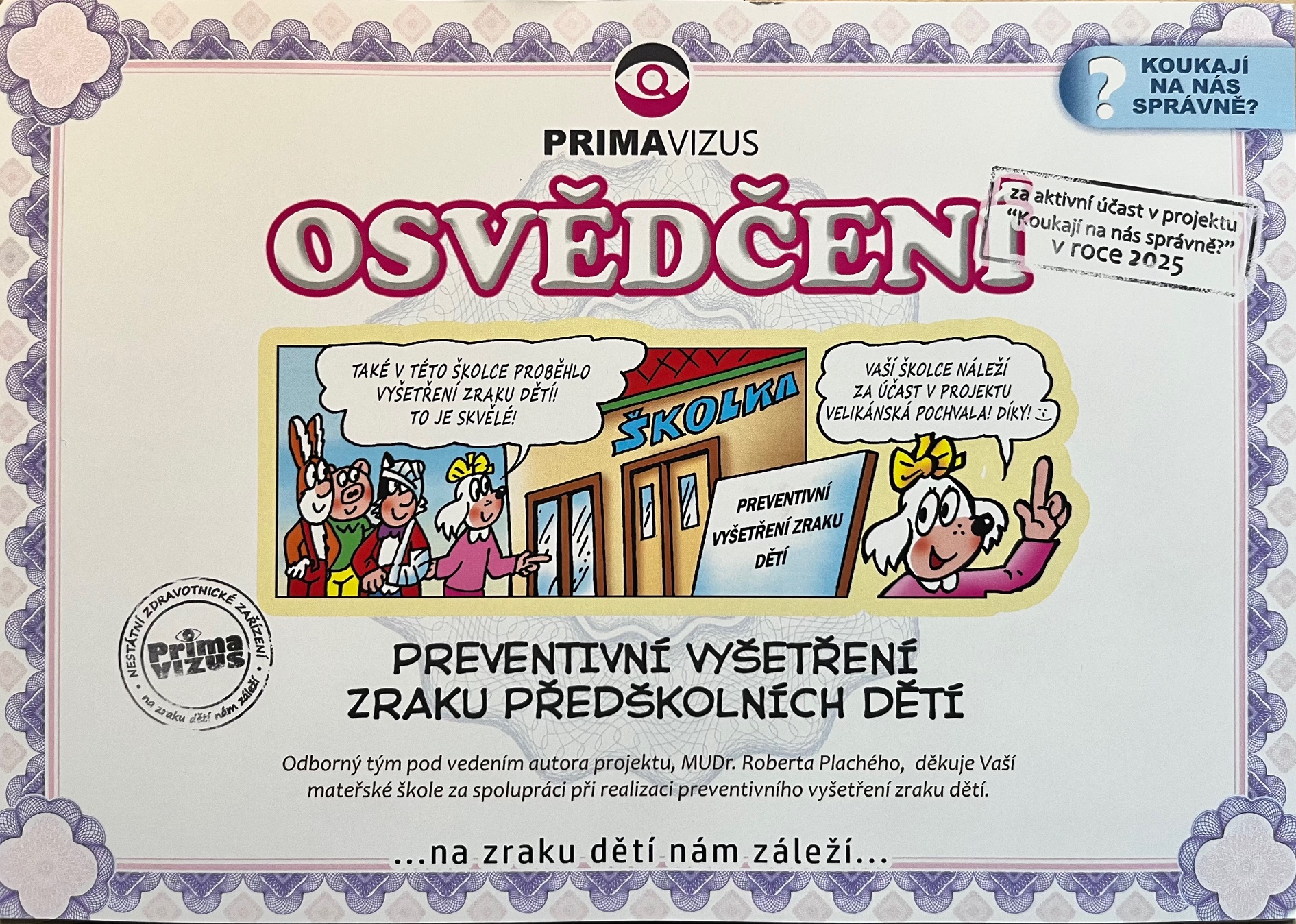 Vyšetření zraku dětí